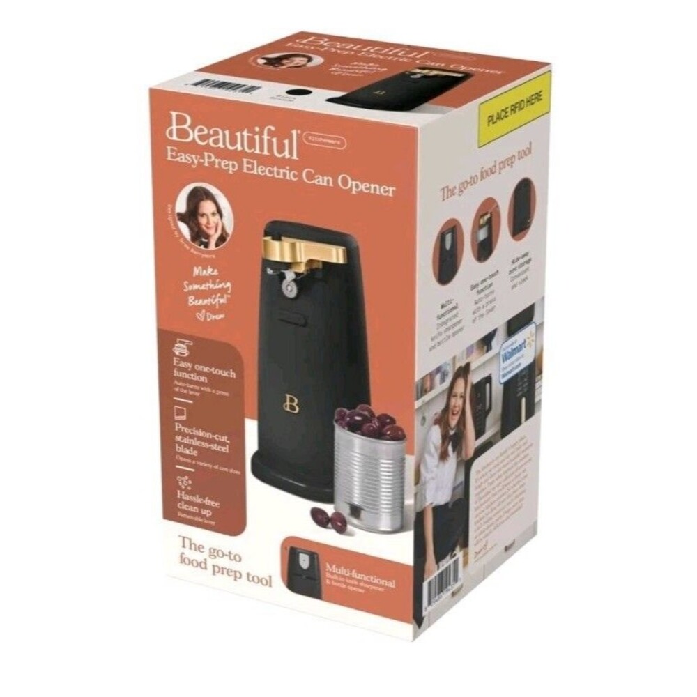 Beautiful Easy-Prep Electric Can Opener by Drew Barrymore Black New In Box